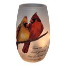 Lighted Glass Vase - Winter Cardinals - 5.25 Inches tall