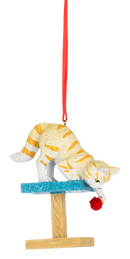 Playful Kitten Ornament  - Yellow - Christmas >> Ornaments >> Animals - by Ganz