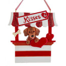 Dog Kisses - Kissing Booth Ornament -  Brown Dachshund - Christmas >> Ornaments >> Animals - by Kurt Adler