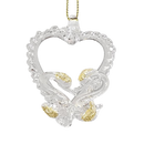 Spunglass Ornament - Gold Heart With Swans - Christmas >> Ornaments >> Glass - by Kurt Adler - view 3