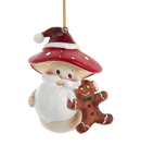 Merry Little Mushroom Santa Ornament - Gingerbread