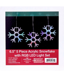 Acrylic Snowflake Light Set – 5 Piece Set - Christmas >> Lighting - by Kurt Adler - view 2