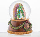 Nutcracker Tree Wood Base Music Glitterdome - 100mm