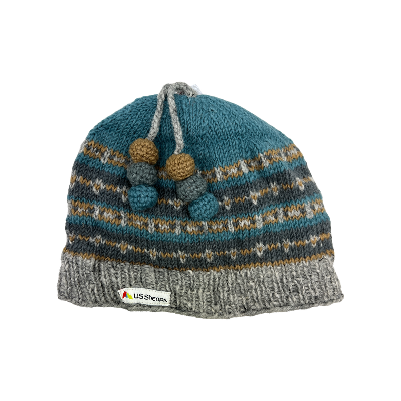 Thame Pom Tassel Hat Grey/Blue