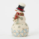 Snowman with Cardinal and Twig Figurine