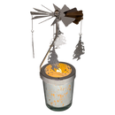 Starry Sky Rotating Candle Holder - Silver with Christmas Tree Dangles