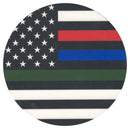 Sip Sip Hooray Coaster -  American Flag with Thin Blue-Green-Red Line