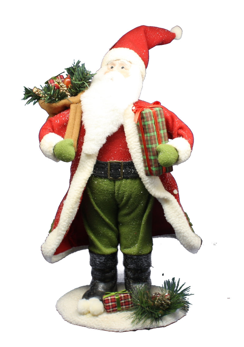 Glitter Santa With  Gifts - The Country Christmas Loft