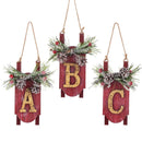 Monogram Sled Ornament -