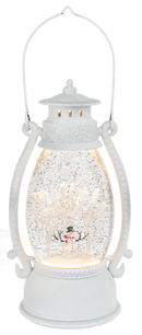 LED Light Up Shimmer Snowman Lantern - Christmas >> Snowglobes - by Ganz