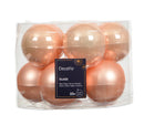 Glass 2.4" Ornaments - 10 piece Set - Peach Pearl
