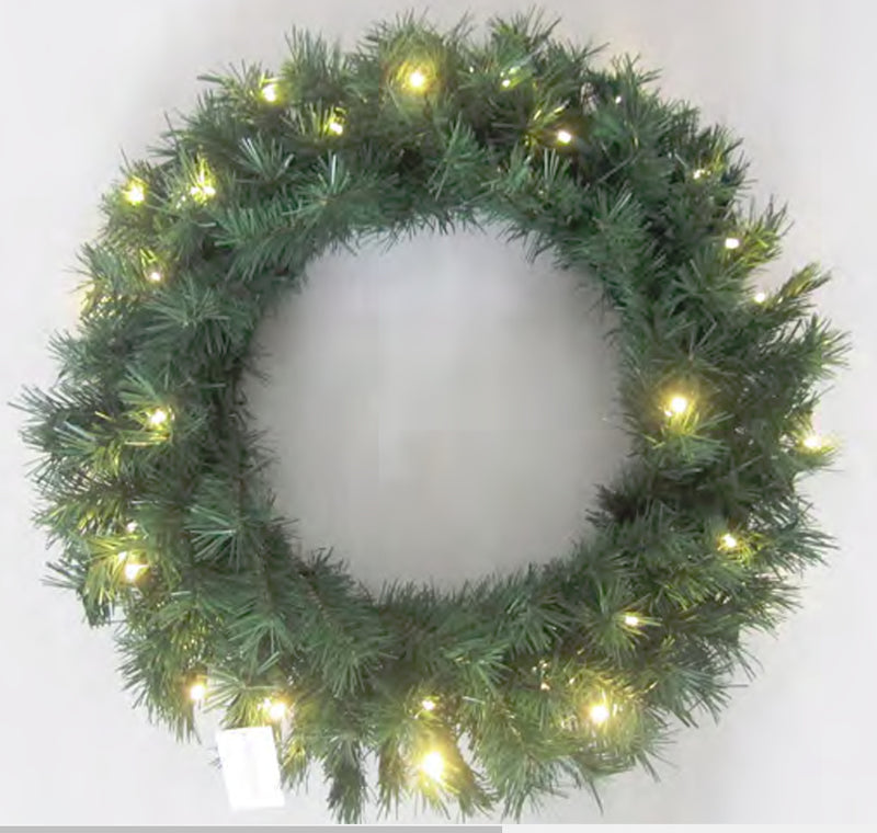 24 inch 30 LED PVC Wreath - The Country Christmas Loft