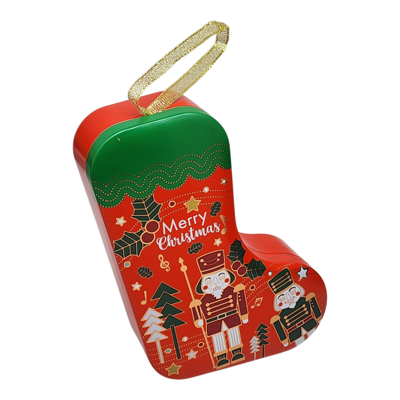 Christmas Stocking Cookie Tin Ornament - Merry Christmas