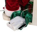 Charming Santa with LED Fireplace Mantle - 17 Inches
