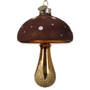 Gold Stem Glass Mushroom Ornament -