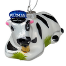 Glass Milk Cow Figurine Ornament - 4 Inch - Christmas >> Ornaments >> Glass - by Christmas By Krebs