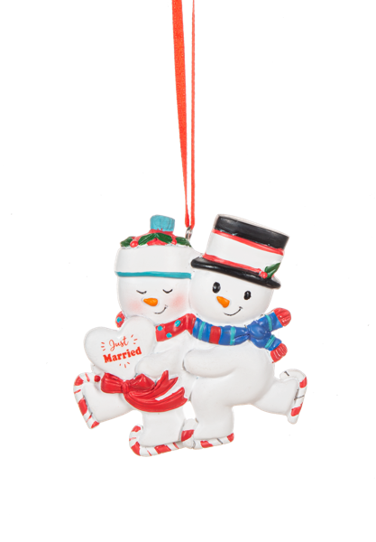 Snowman Couple Ornament - Just Married