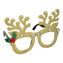 Glittering Gold Reindeer Glasses