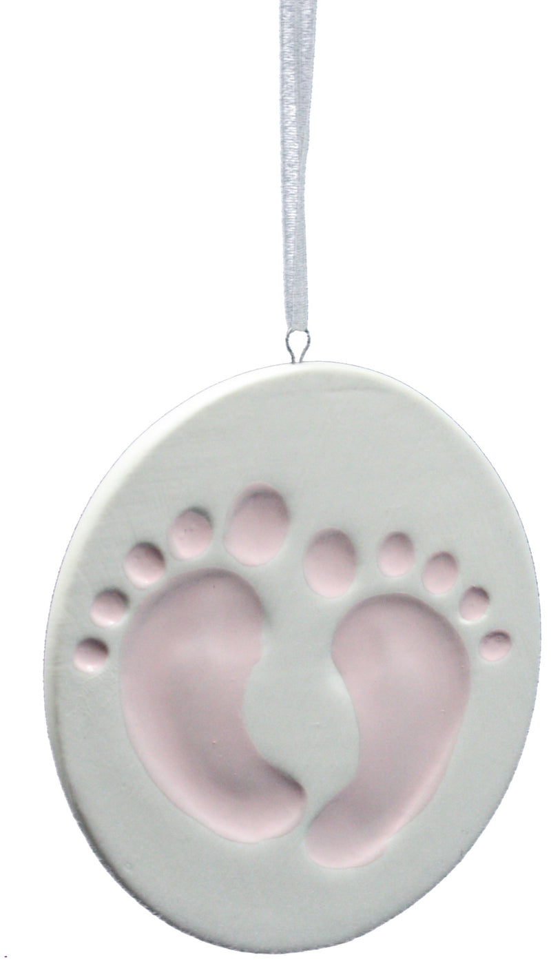Baby Girls First Christmas Ornament - Footprints