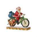 Santa Riding a Bicycle Figurine