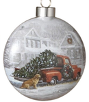 Bringin Home The Tree Glass Ornament -