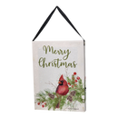 Fiber Optic Lighted Canvas Art - Merry Christmas Cardinal