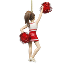 Pom-Pom Cheerleader Ornament - Red - 5.5 Inches - Christmas >> Ornaments >> Sports - by Kurt Adler - view 2