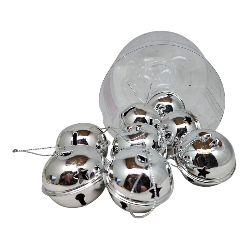 Jingle Bells (8 pack) - 50mm - Silver