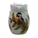 Chickadee Lighted Vase - White Ribbon