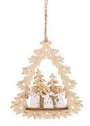 Wooden Angel Scene Ornament