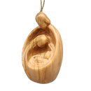 Modern Style Nativity Scene Ornament - Olive Wood - 3 Inch