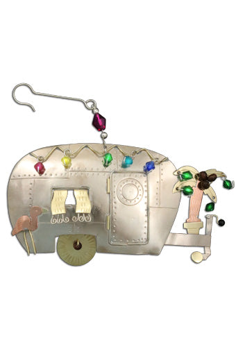 Costal  Airstream Camper Ornament - The Country Christmas Loft