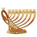 Matashi Hand-Painted Enamel Red Menorah Candelabra - Holidays >> Hanukkah - view 2