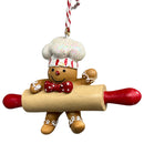 Resin Holiday Gingerbread Chef  with Rolling Pin Ornament - Christmas >> Ornaments >> Gingerbread - by Gerson