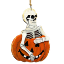 Bones and Jack-O'-Lantern Wooden Ornament
