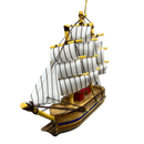 Schooner Brown Boat Ornament - Christmas >> Ornaments >> Vehicles - by Kurt Adler - view 2