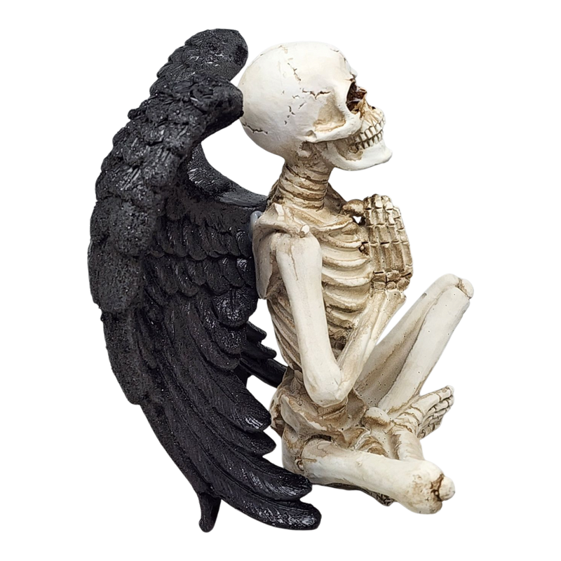 Yoga Skeleton Figurine - Anjali Mudra in Sukhasana Pose