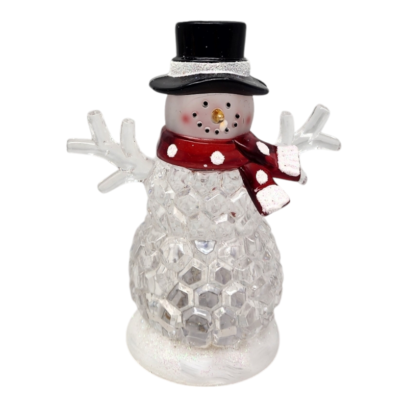 Lighted Shimmer Snowman - 4.5 inch