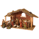 Golden-Touch Resin Nativity Scene with Moss Stable