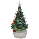 Santa  Ceramic Christmas Tree Lighted  With Timer