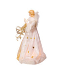 16 inch Cream/Gold Lighted Angel Treetop
