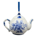 Porcelain Blue Teapot Ornament - Short - Food & Drink - by Kurt Adler