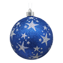 4.75" (120mm) Commercial Shatterproof Ball Ornament - Dark Blue with Stars - Christmas >> Ornaments >> Shatterproof - by Chri