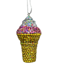 Bedazzled Ice Cream Cone Ornament - Delightfully Cool