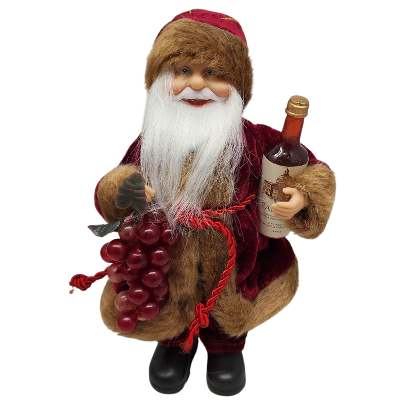 Vintner Santa Figurine Ornament - 9 inches