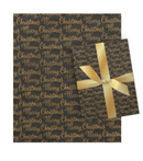 Glitter Embossed Roll Wrap - 30" x 120" - Merry Christmas on Green