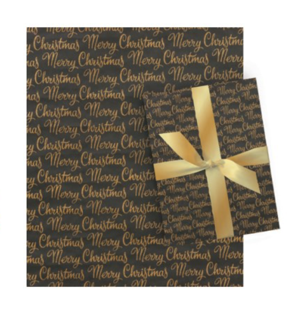 Glitter Embossed Roll Wrap - 30" x 120" - Merry Christmas on Green