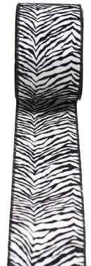 Wired 2.5-inch Christmas Ribbon Roll - Zebra Stripe - The Country Christmas Loft