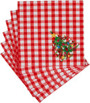 Christmas Tree Gingham Paper Cocktail Napkins