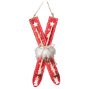 Whimsical Wood Holiday Ski Ornament -